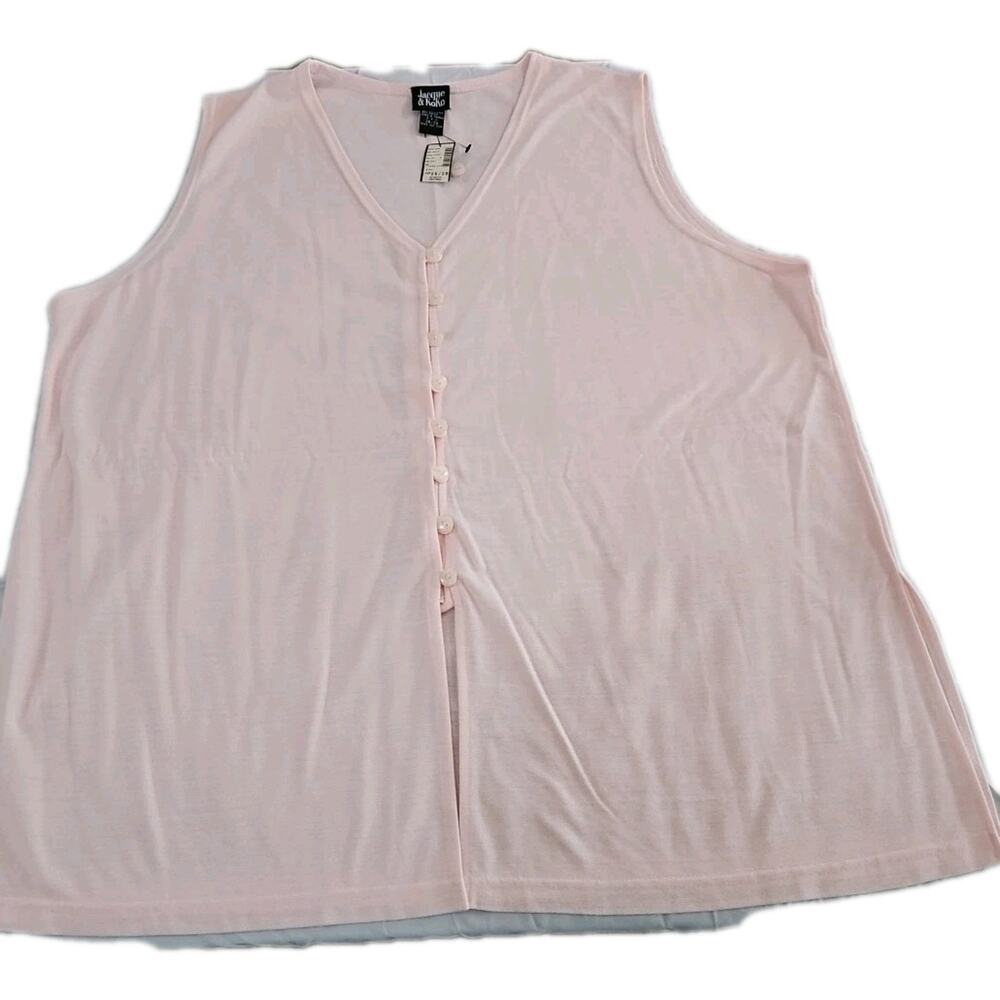 Vintage Jacque & KoKo Womens Sweater Pink Size 26/28 Polyester Blend Buttons